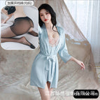 Lake blue suit + black open / M( 35-47.5kg )