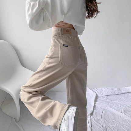 Thin Wearing Denim Pants Girls 2024 Spring and Summer American High Street Fashion Brand Loose Straight Casual Pants