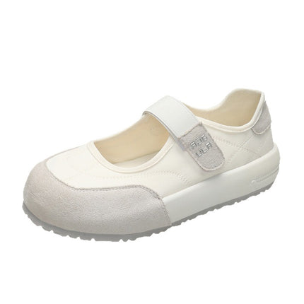 Thick-Soled Velcro Flats for Women 2025 Summer New Fashion Versatile and Comfortable Color Matching Casual Mary Jane Loafers