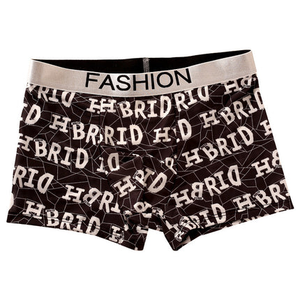 2025 Bagged Summer Men's Ice Silk Underwear Seamless Ultra-Thin Breathable Fashionable Printed Mid-Waist Trendy Boxer Briefs for Men