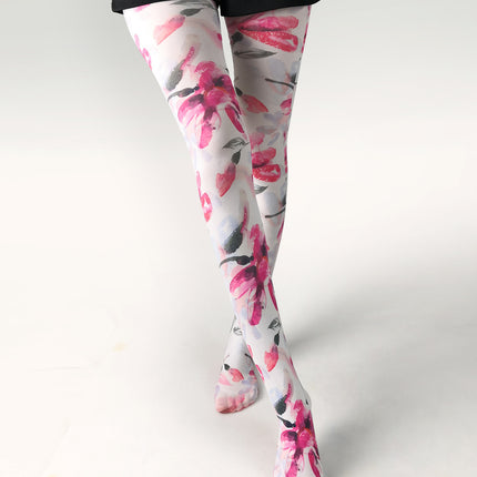 Cross-border thin printed pantyhose spring and autumn versatile butterfly wild abstract retro stockings women's socks anti-snagging wholesale