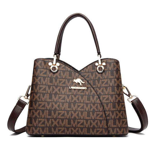 Blue Xin Kangaroo Soft Leather Bag 2023 New Style Atmospheric Mother Handbag Fashionable Middle-aged Crossbody Shoulder Bag