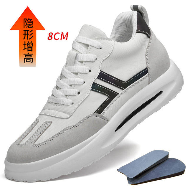 Men's Shoes New Elevated 8cm Casual Board Shoes Men's Summer Cloth Ventilated Sports Trendy Shoes Youth Fashion Torre Shoes