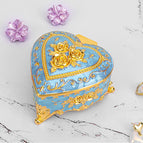 Heart-shaped rose gold sky blue jewelry box