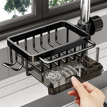 Kitchen Faucet Storage Rack Dishwashing and Vegetable Washing Pool Channel Steel Wire Ball Cloth Sponge Hanger Drain Hanging Basket Storage