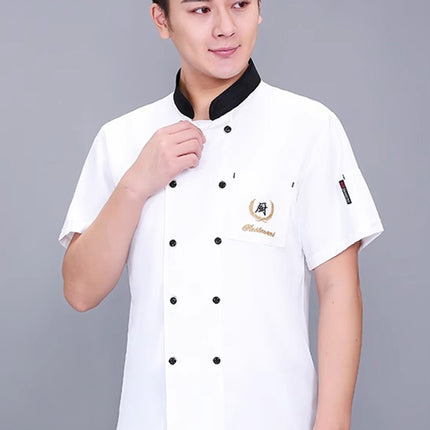 Breathable Chef Work Clothes Summer Men's Short-sleeved Thin Restaurant Restaurant Hotel Restaurant Canteen Kitchen Clothing Women