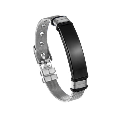 Titanium Steel Mesh Strap Couple Adjusting Bracelet Distinctive diy Mirror Curved Brand Bracelet Lover's Birthday Holiday Gift