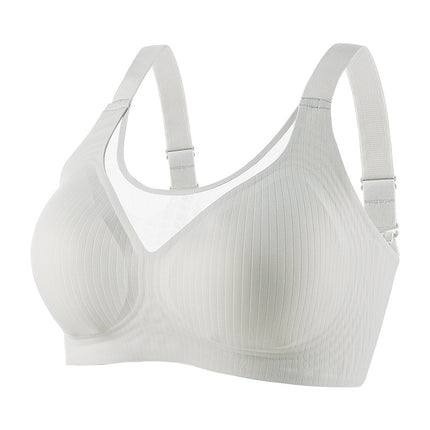 Summer plus size seamless underwear big chest small anti-exposure breathable tube top jelly strip soft support side bra