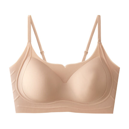 126 Summer Thin Cool Skin Seamless Liquid Foundation Soft Support Underwear White T Impermeable Strap Lifting Jelly Strip Beautiful Back Bra
