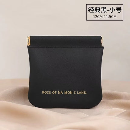 Automatic closing shrapnel storage bag cosmetic bag portable small sundry bag inner bag mouth red envelope inner storage small bag