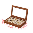 Beige solid wood jewelry box-horizontal strip