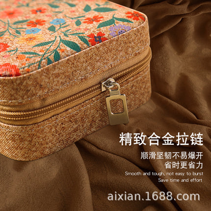 Cross-Border Portable Jewelry Storage Box, Retro High-End Jewelry Box, Earrings, Multi-Functional National Style Jewelry