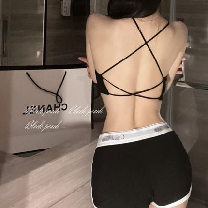 Summer Beautiful Back Intimates Camisole Women's Inner Bra Cross Sexy Backless Top Outer Intimates for Women
