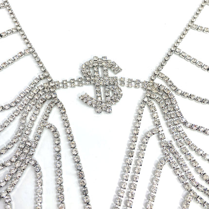 Cross-border Europe and the United States hot dollar tassel chest chain nightclub sexy trend rhinestone body chain women