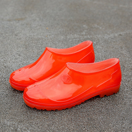 Men's Low-Cut White Water Shoes for Food, Spring and Autumn Rain Shoes, Kitchen Non-Slip Shoes, Waterproof Rubber Shoes, Work Shoes, Rubber Shoes