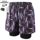 Gray Grass 001-4 Men's Swimming Trunks Plus Three-Piece Set / 2XL-120-130