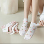 Wd54 women's boat socks strawberry rabbit / Naked socks