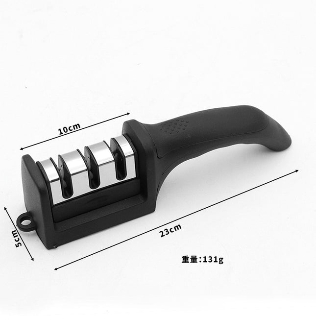 Cross-border household black three-section four-section sharpener integrated fast sharpening diamond pipe sharpener