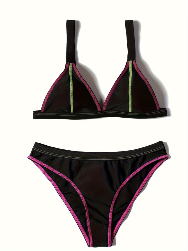 Billion Swimming 2024 European and American New Sexy Sleeveless Stitching Swimsuit Swimsuit Women's Bikini suit