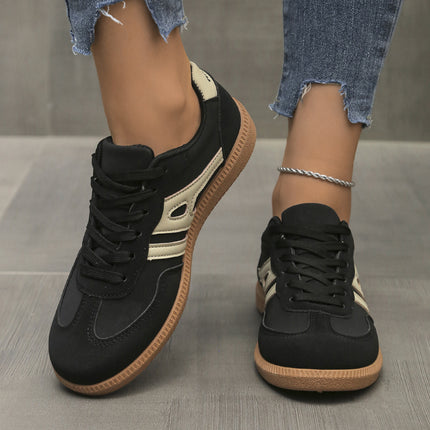 Foreign Trade sneaker Women's 2024 New Soft Bottom Breathable Single-layer Shoes Women's Flat Bottom Round Head Color-matching Shallow Mouth Shoes for Women