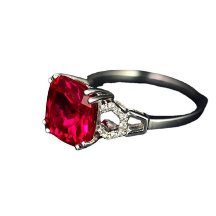 Temperament red and green sapphire ring inlaid with colored ruby emerald ring jewelry wholesale r5005