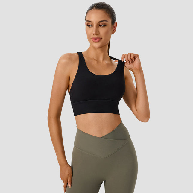 New Yoga Bra for Women, Cross-Back Yoga Bra, Nude, Comfortable, High-Strength Shock-Proof Sports Fitness Top