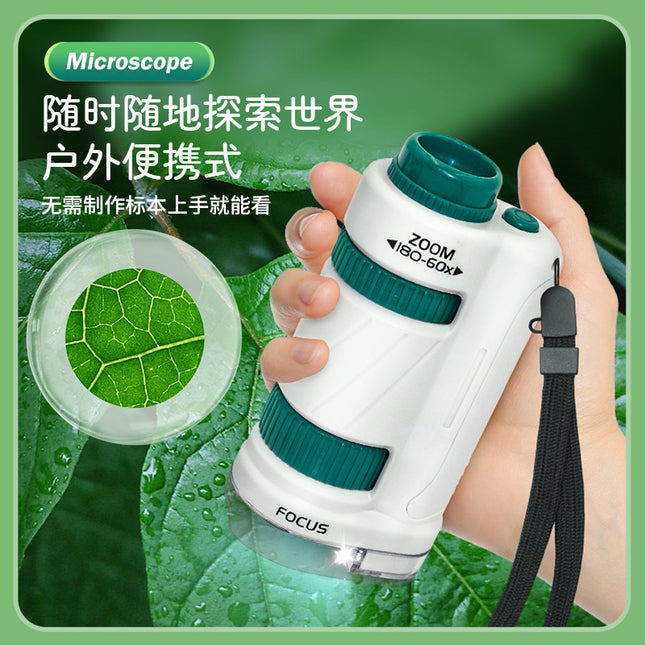 Cross-border Children's Microscope Can See Bacteria Primary and Secondary School Students Gifts Handheld Portable Outdoor Observation Toys