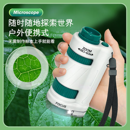 Cross-border Children's Microscope Can See Bacteria Primary and Secondary School Students Gifts Handheld Portable Outdoor Observation Toys