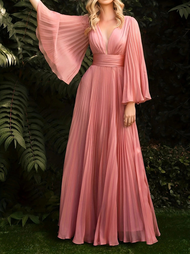 Plus-Size Dress European and American Foreign Trade Cross-Border New Women's Clothing Plus-Size V-Neck Party Dress Apparel