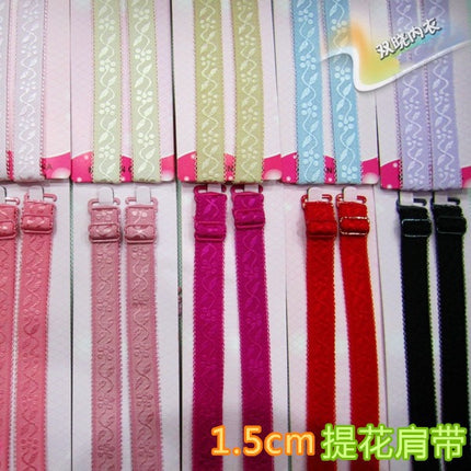 [Factory Low Price Wholesale] 1.5cm Bra Cloth Shoulder Straps Intimates Jacquard Shoulder Straps Individually Packaged