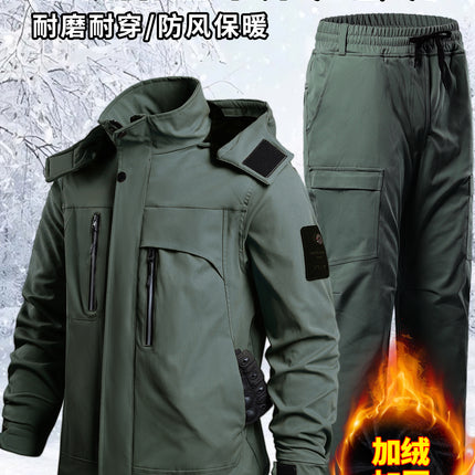 Cross-Border Winter Cold-Proof and Warm Work Clothes, Outdoor Jackets, Waterproof Loose Cycling and Crawling Tactical Suits