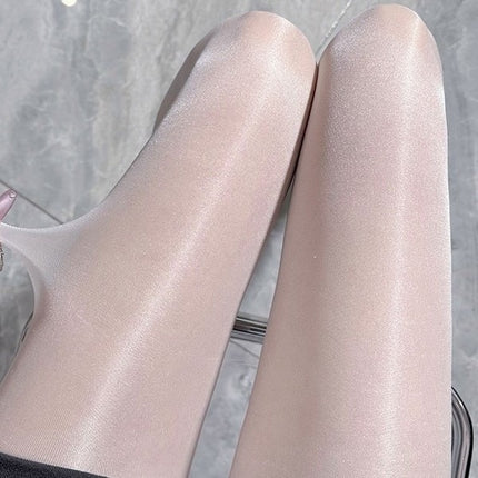 Aurora Oil Shiny Open-Crotch Socks, Popular Aurora Horse Oil Socks, Large Size No-Take-Off Pantyhose for Women, Anti-Snag Pantyhose