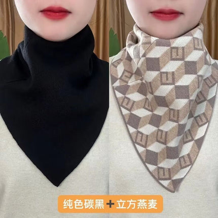 New Style Fashion 2024 Autumn and Winter Neck Protection Neck Korean Style Cold-proof All-match Neck Set Warm Temperament Triangle Scarf
