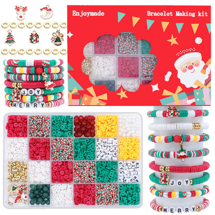 New Christmas European and American Cross-Border Educational Handmade DIY Bracelet Necklace Jewelry 24 Grids Soft Clay Material Package