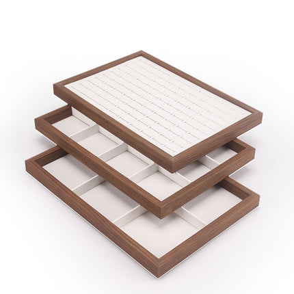 Black walnut wood grain jewelry plate ring necklace bracelet jewelry display plate ring watch bracelet window box