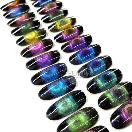 Cross-Border Popular Cat Eye Nail Polish Magnetic Powder Optical Chameleon Magnetic Powder Gradient Color 3D Cat Eye Powder Mirror Magnetic Powder