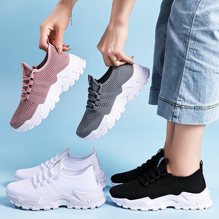 Women's Shoes 2026 Summer New Model Cross-Border Dropshipping Sports Shoes Breathable Fly-Knit Mesh Fashion Versatile Running Casual Shoes