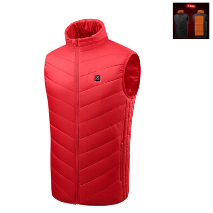 Winter New Cross-Border Heated Vest with Stand Collar, Heated Men's Vest, USB Smart Electric Heating Vest for Men