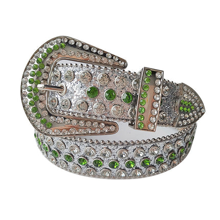 Women's Belt with Rhinestone Inlay Decoration, Versatile for Jeans, Bbsimon Belt Manufacturer Wholesale, Personalized and Trendy