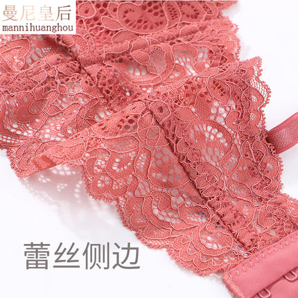 Sexy lace underwear Cassino French triangle cup without steel ring thin bra gathered bra women manufacturers wholesale