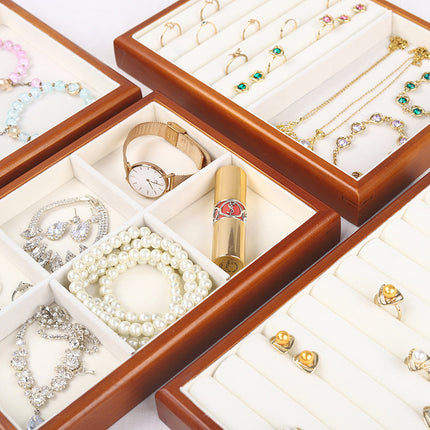 Solid wood watch tray earrings rack ring tray household jewelry rack storage tray bracelet rack stall jewelry display stand