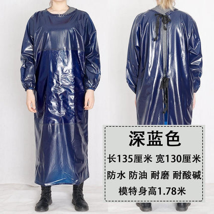 Beef tendon thickened long-sleeved overcoat waterproof oil-proof wear-resistant acid and alkali-resistant apron slaughter house Stone reverse dressing