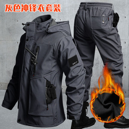 Cross-Border Winter Cold-Proof and Warm Work Clothes, Outdoor Jackets, Waterproof Loose Cycling and Crawling Tactical Suits