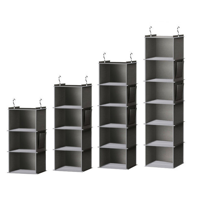 Foldable Metal Hook Velcro Bamboo Sheet Bearing Strong Multi-purpose Layered Wardrobe Finishing Storage Hanging Bag Wholesale