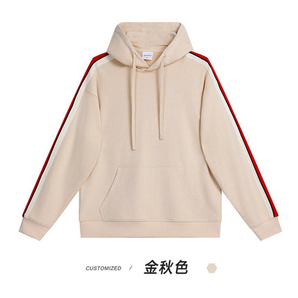 Early autumn 380g heavy pull American retro sweater men's loose casual solid color tide brand hooded couple hoodie women