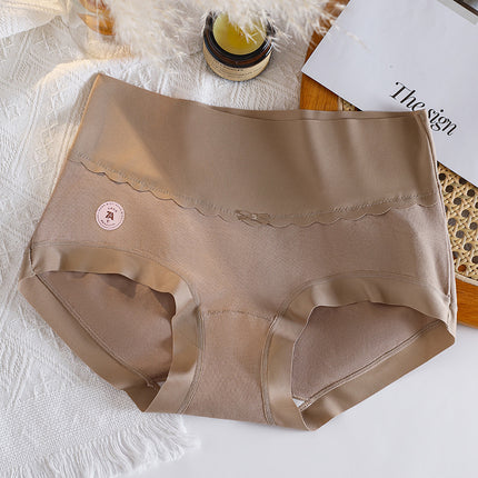 High-Quality High-Waisted Cotton Briefs for Girls, Soft Pure Cotton Antibacterial Crotch, Large Size Underwear for Women, Comfortable and Skin-Friendly