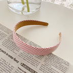 2#Pink plaid headband