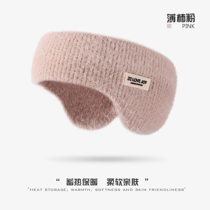 Autumn and Winter Imitation Mink Fur Earmuffs for Sleeping, Outdoor Sports and Cycling Headbands, Windproof and Cold-Proof Forehead Protection and Warmth