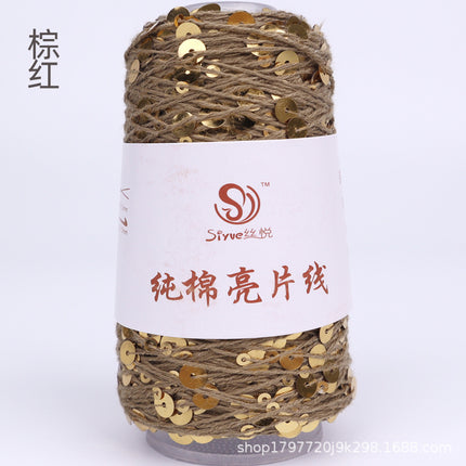Siyue pure cotton sequined yarn size beads 3+6 hand-woven yarn tube yarn factory wholesale wool ball cross-border
