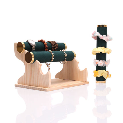 Solid Wood Gold Bracelet Bracelet Display Stand Watch Head Flower Hair Band Necklace Jewelry Storage Rack Live Broadcast Display Props